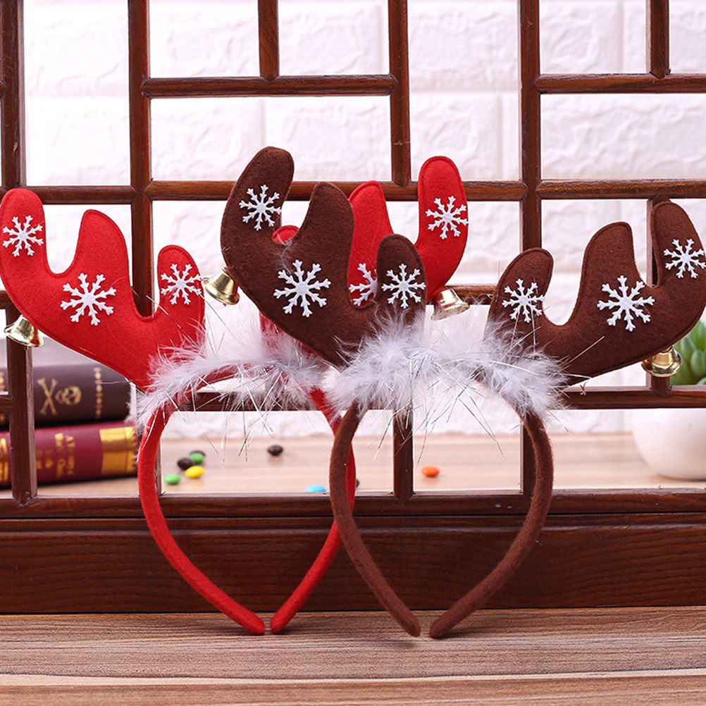 Reindeer Antlers Headband - 2Pcs Reindeer Antler Headband Khaki Christmas
