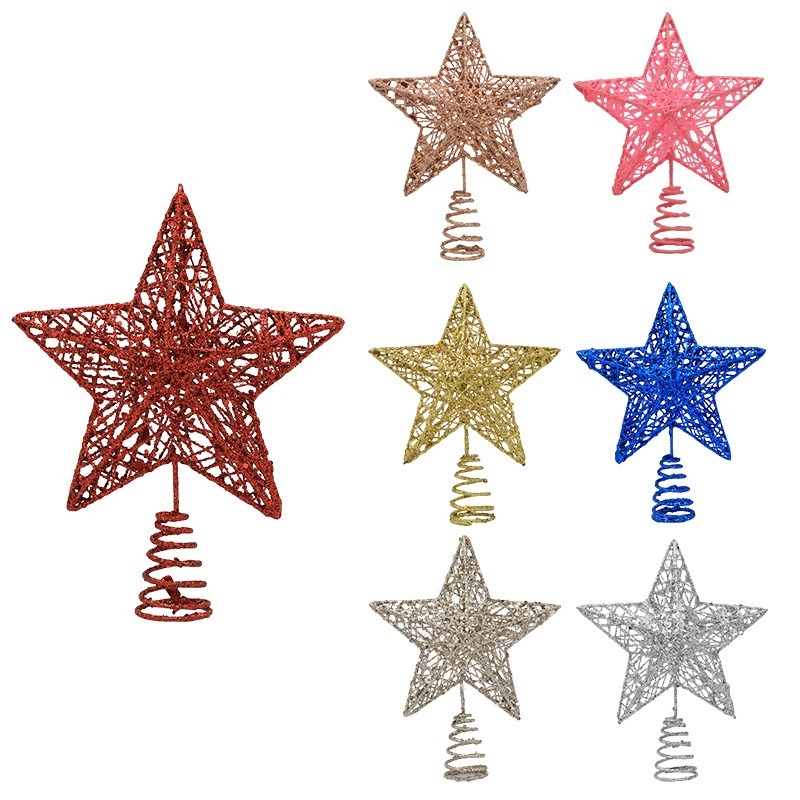 Star Tree Topper - Glitter Iron Christmas Tree Topper Star
