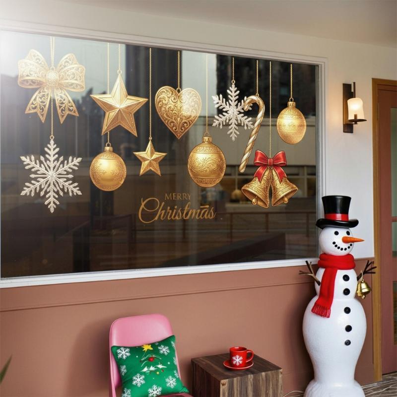 Christmas Ornament Window Clin - Snowflake Window Decal ulasan dan harga
