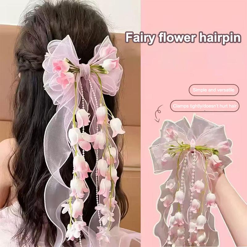 New【Sweet Girls Mesh Bow Ribbo - Ribbon Bow Gift ulasan dan harga