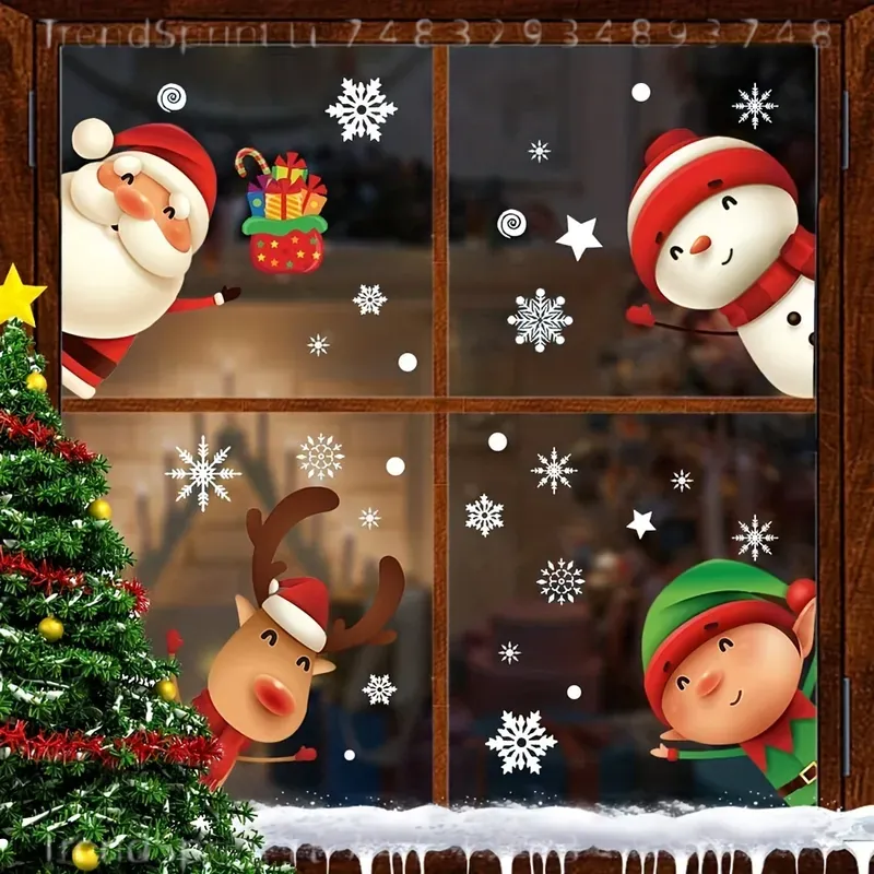 82 Pcs Christmas Window Clings - Snowflake Window Decal ulasan dan harga