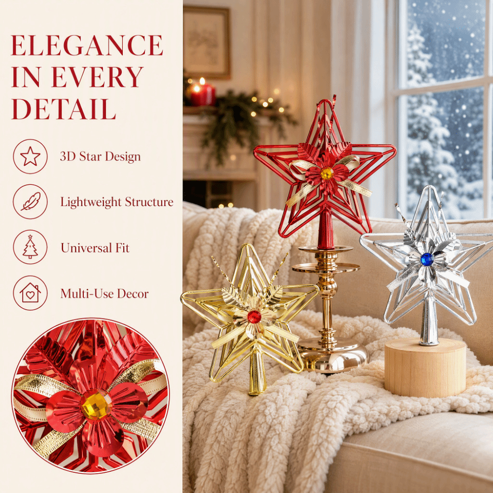 Festive Star Plastic Star Topp - Star Tree Topper ulasan dan harga