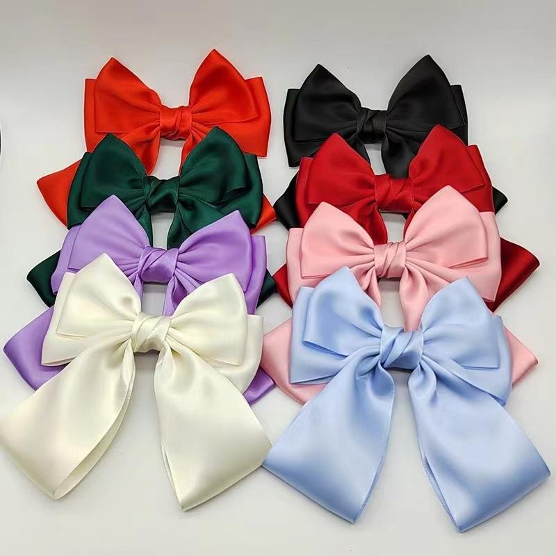 Solid Color Bow Ribbon Hair Cl - Ribbon Bow Gift ulasan dan harga