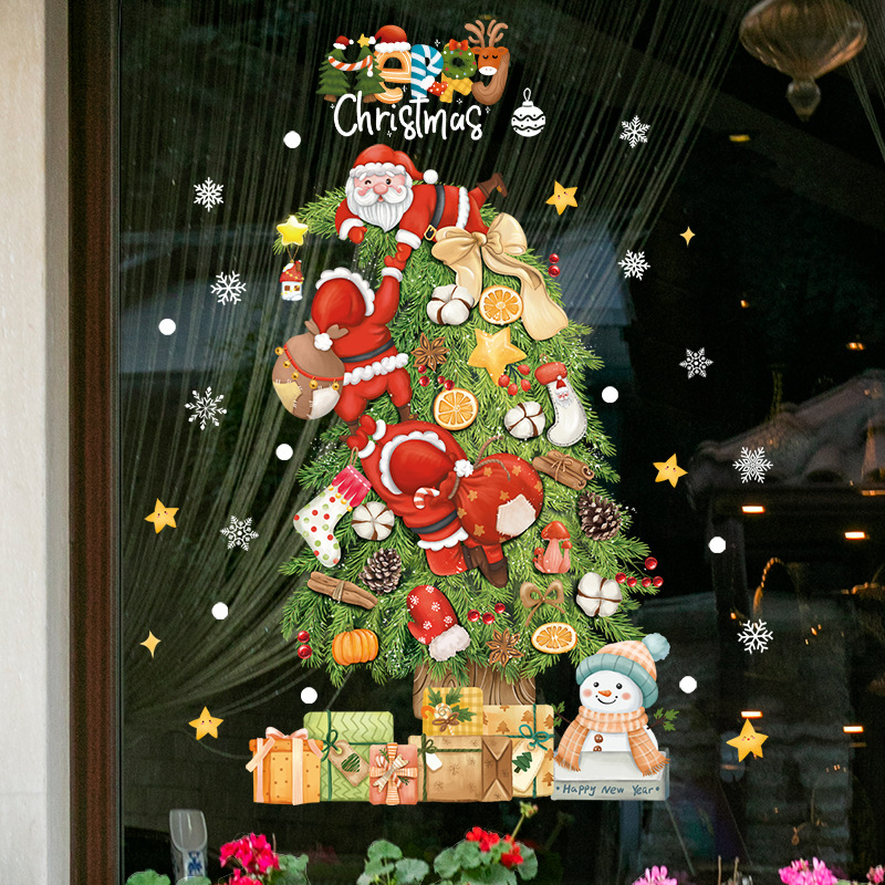 2025 Merry Christmas Window Gl - Snowflake Window Decal ulasan dan harga