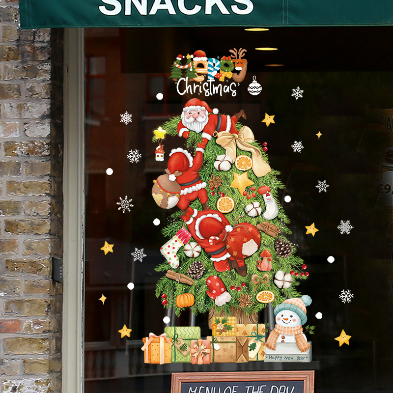2025 Merry Christmas Window Gl - Snowflake Window Decal ulasan dan harga