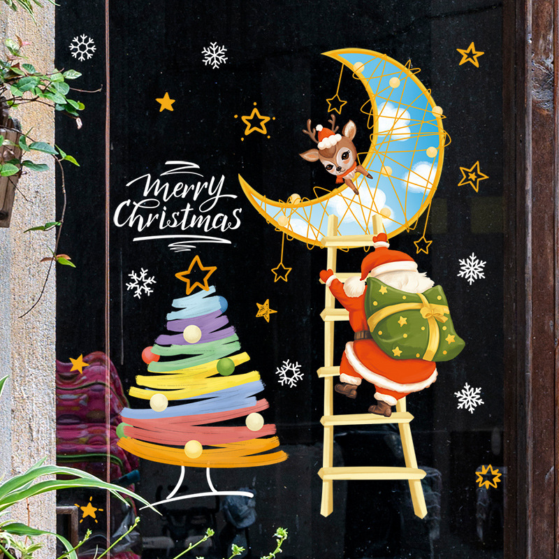 2025 Merry Christmas Window Gl - Snowflake Window Decal ulasan dan harga