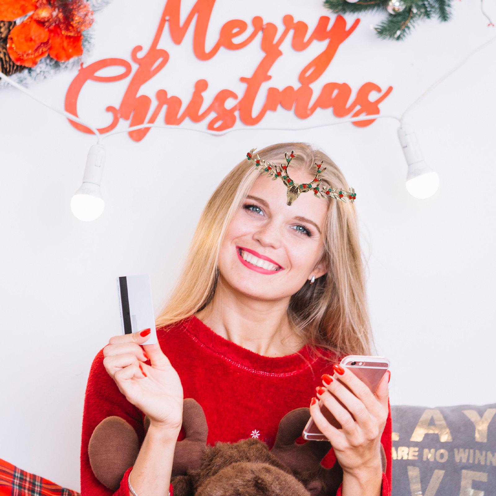 Christmas Reindeer Headband El - Reindeer Antlers Headband ulasan dan harga