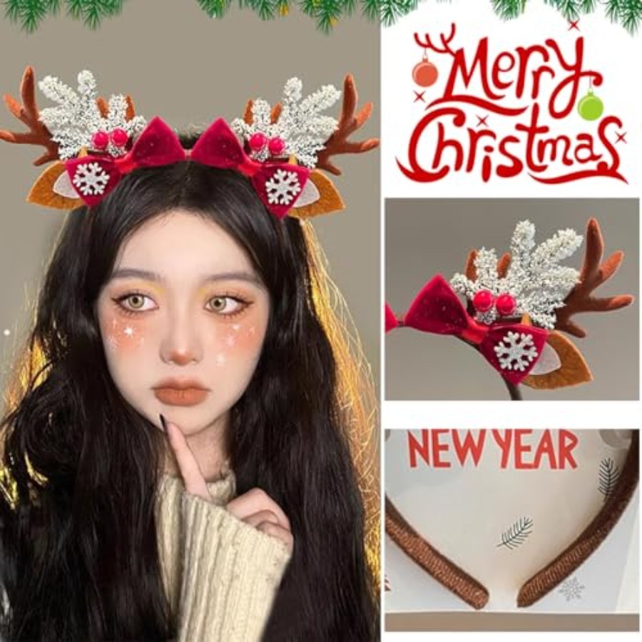 Cute Christmas Headband for Wo - Reindeer Antlers Headband ulasan dan harga