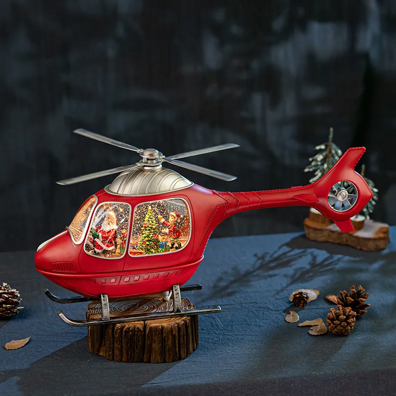 Rotating Helicopter Music Box  - Snow Globe Musical ulasan dan harga