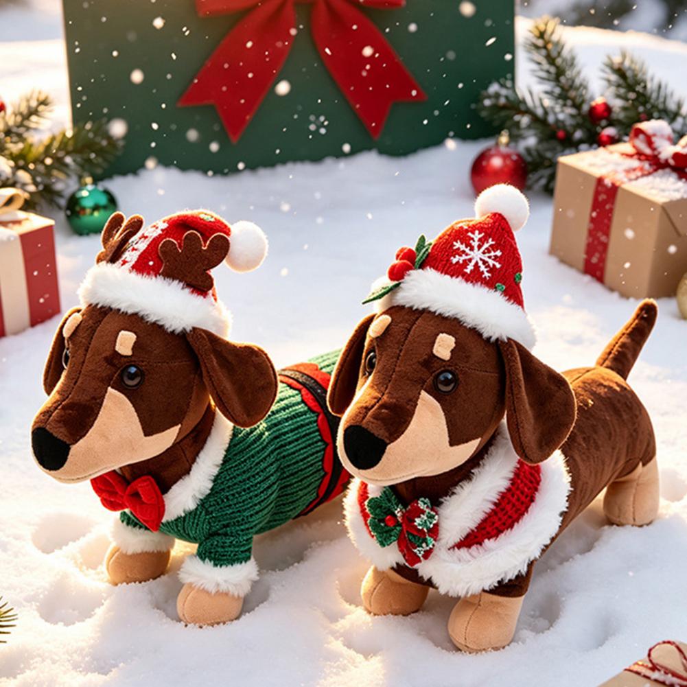 Dachshund Christmas Plush Toy  - Santa Hat Plush ulasan dan harga