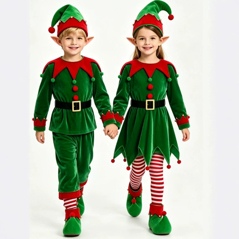 Christmas Boys and Girls Costu - Elf Costume Christmas ulasan dan harga