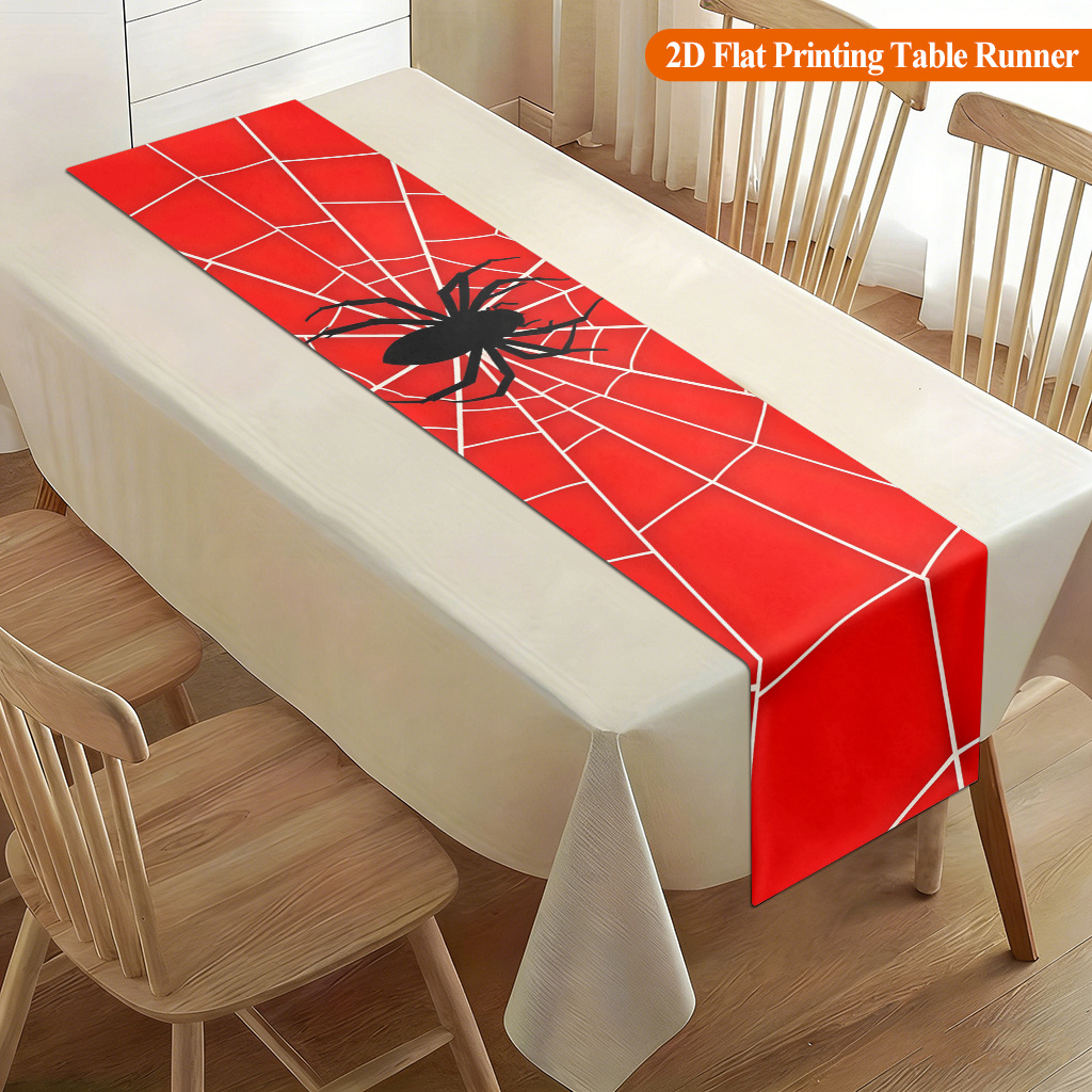 1pc Spider Web With Red Spider - Christmas Table Runner ulasan dan harga