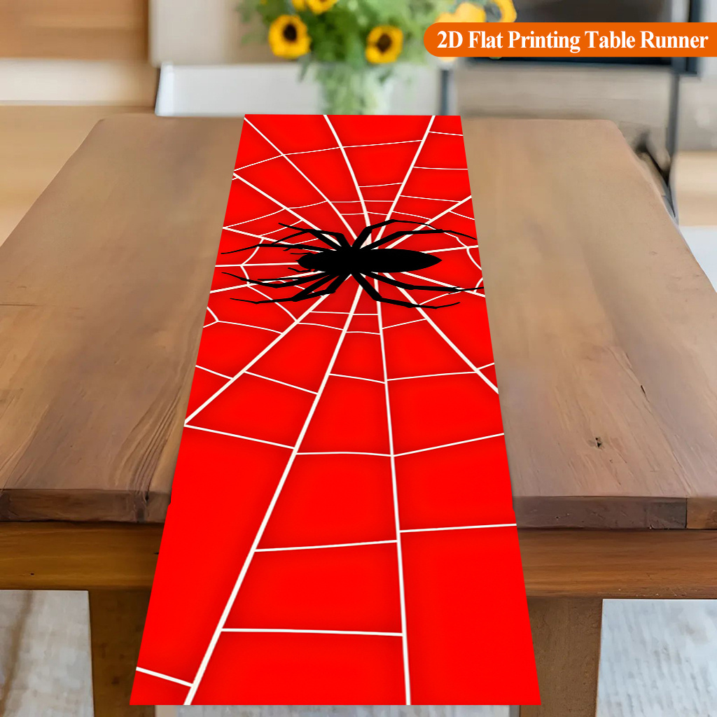 1pc Spider Web With Red Spider - Christmas Table Runner ulasan dan harga