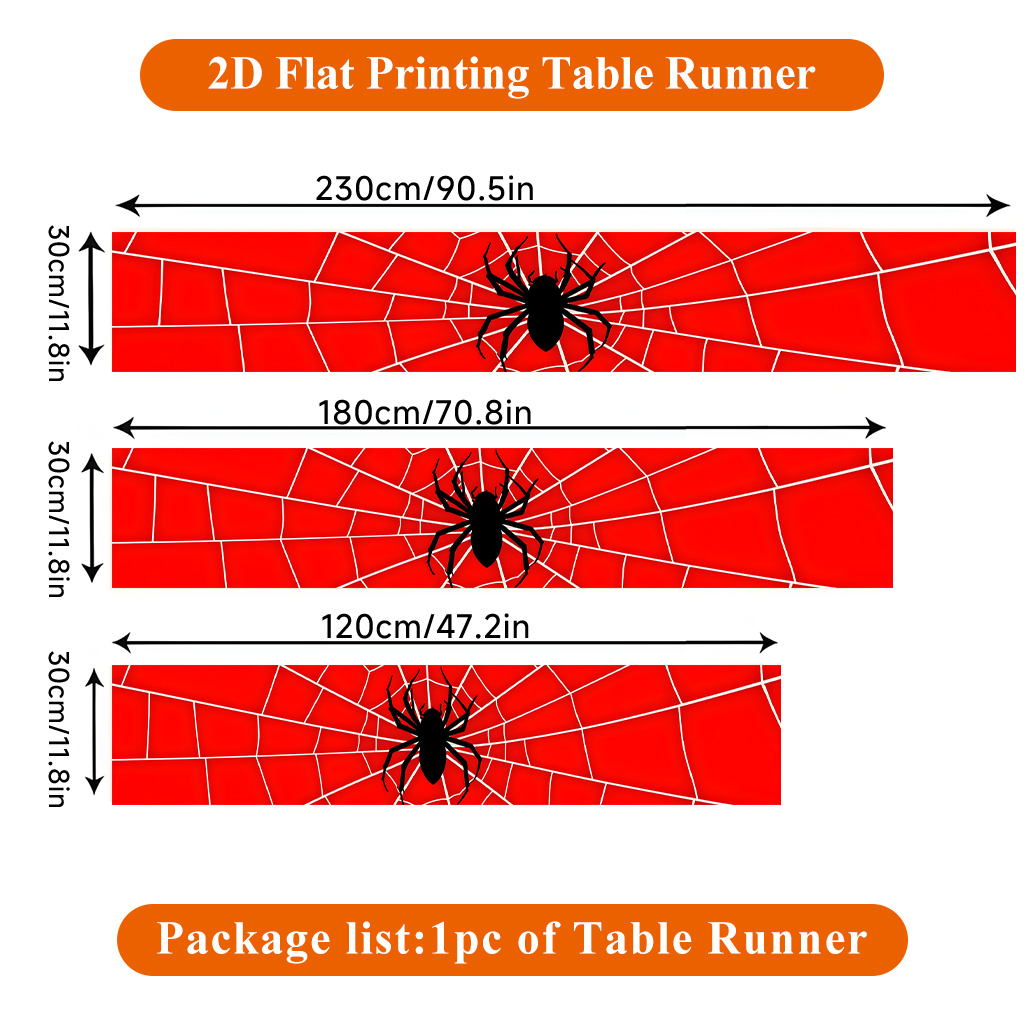 1pc Spider Web With Red Spider - Christmas Table Runner ulasan dan harga