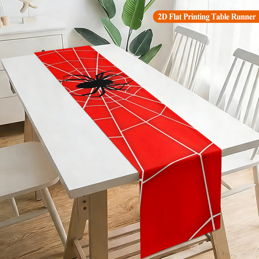 1pc Spider Web With Red Spider - Christmas Table Runner ulasan dan harga