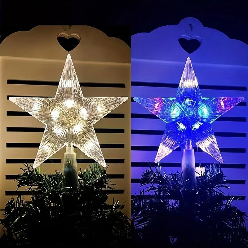 15cm Christmas Decoration Glow - Star Tree Topper ulasan dan harga